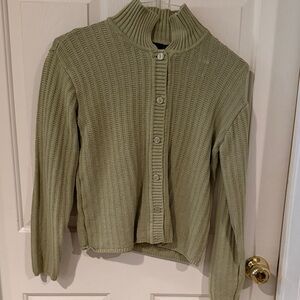 Liz Claiborne Sage Green Ribbed Cardigan